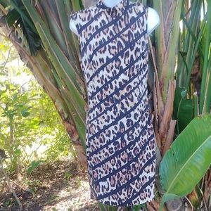 Cache Sexy Leopard Print Sleeveless Dress Small